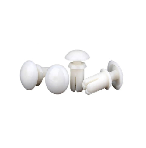 Nylon Expansion Rivet Nut Clips For Motherboard And Pcb Mounting Heavy Duty Push Type Spacers Black 100 Pack in white colors.