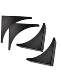 Heavy Duty Black Metal Corner Protectors Four Piece Set, black steel edge guards for furniture and shipping crates.