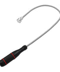 Flexible Magnetic Pickup Tool 24 Inch Bendable Snake Grabber For Hard To Reach Areas And For Car Keys Screws Nuts Bolts USB Drives And Sink Drains Big Head Long Reach with black handle and metal shaft.