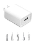 Universal USB Charging Adapter For Cordless Water Flosser Models WP-580 WP-582 Ion And More, white adapter front view