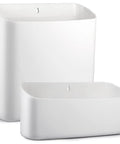 Magnetic Laundry Storage Bins, 2 Pack Lint Holder Trash Bins in white plastic, large and medium size, wall mount