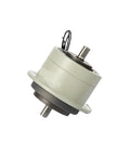 Superior Pro Grade Compact Electromagnetic Clutch 24V with smooth finish and dual shafts for industrial machinery use.