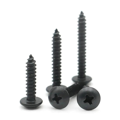 Stainless Steel Mushroom Head Wood Screws 30mm Set M3 to M6 Cross Recessed Large Round Head Fasteners displayed upright