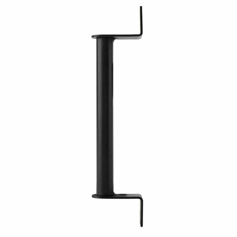 Side view of Black Heavy Duty Carbon Steel Pull Handle For Sliding Barn Doors And Cabinet Doors With Vintage Style Hardware That Is Tough As Nails