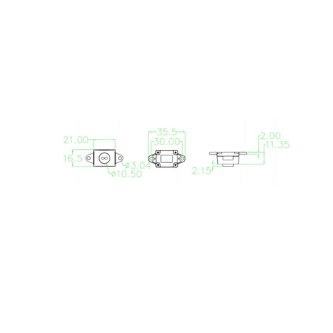 Technical drawing of Ultra Lightweight ToF Lidar Sensor Scanner with 0-4m range for drones and robots showing dimensions in mm