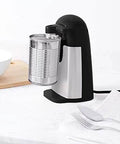 3-In-1 Electric Can Opener With Bottle Opener And Knife Sharpener, Stainless Steel Blade, in black on kitchen counter with can