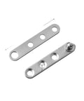 360 Degree Door Pivot Hinges For Cabinets, Stainless Steel Silver, Heavy-Duty Pivot Hardware, shown in two parts with circular holes.