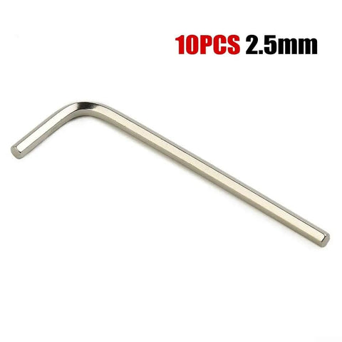 Super Cool 10 Pack L Shape Hex Wrench Set With Steel Hexagon Keys In Sizes Ranging From 1.5mm Up To 6mm For Quick Home Repair And Furniture Assembly Jobs Where Portability Is King 2.5mm steel L-shape hex key
