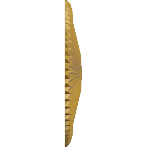 Side view of Shakur Ceiling Medallion Iridescent Gold 24 Inch Diameter with 5 Inch Canopy and 3 Inch Projection Lightweight Hand Painted