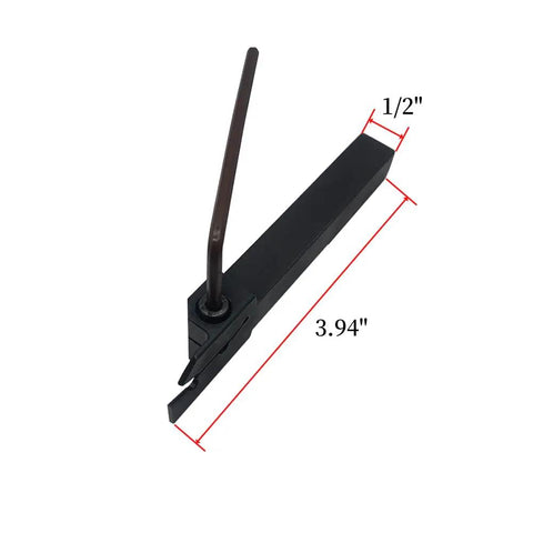 Grooving Slotting Cut Off Lathe Tool Holder with Half Inch Shank ZQ1212R2 and 10 SP200 Carbide Inserts, 3.94 in length