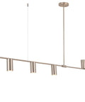 Sleek Modern 4 Light Linear Pendant Chandelier For Dining Room Kitchen Island And Living Room With GU10 Bulbs Dimmable 110V Nickel Finish