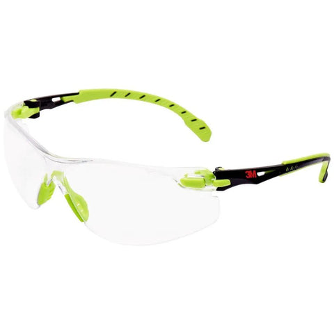 Slick Low Profile Safety Glasses With Adjustable Headband For Industrial Jobs Hella Durable Kickass Impact Protection And Smooth Green Black Frames To Keep Your Vision Clear On The Daily, featuring clear lenses and green accents.