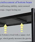 Reinforced bottom beam of Badass Heavy Duty Carbon Steel 4 Tier Adjustable Storage Shelf Free Standing Metal Shelving Rack.