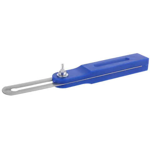 Adjustable Sliding T Bevel Gauge For Dead On Accurate Layouts And Easy Peasy Woodworking Angles Built Rock Solid, blue plastic and steel tool.