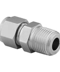 Stainless Steel Tube Fitting Male Connector for Quarter Inch Tube Outer Diameter and Quarter Inch Male NPT, Built Tough for Industrial Plumbing and Gas Line Runs