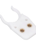 Heavy Duty ABS Tool Holder Clamp For CNC Engraving Machines High Temp Tolerance Fits Auto Tool Changer Rigged For Rock solid Industrial Grind And Precision Work Anytime image showing white clamp with gold inserts.