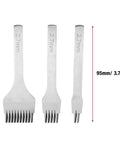 White Steel Leather Crafting Tool Set Featuring a 2.7mm Prong Stitching Chisel and 2510 Punch Lacing Irons