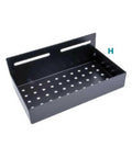 Heavy Duty Universal Tool Tray For Open Leg Stands, Quick Install, Easy Config, perforated steel design, front view