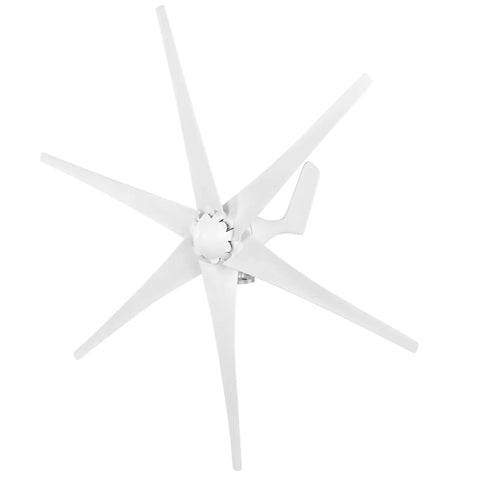 800W 48V Wind Generator Kit For Off Grid Power On Boats And Cabins With 6 Nylon Fiber Blades And Controller 3 Phase AC Motor White