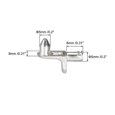 Rock Solid 5Mm Shelf Support Pins With Steel Cabinet Bracket Pegs Heavy Duty Furniture Shelf Brackets For Bookcases And Kitchens Silver Tone 80 Pack No Hassle Anti Wobble Design