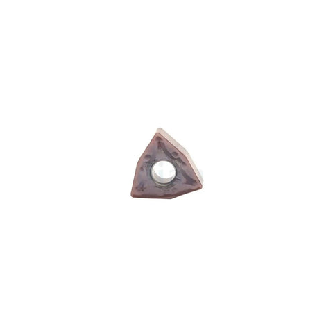 Heavy Duty Carbide Turning Indexable Inserts Wnmg080408-Ma Nk9030 For Cnc Lathe close-up view of triangle insert with central hole.