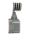 SurgePro protective device externally mounted wired Type 1 SPD, side view showing gray body and coiled wires for residential use
