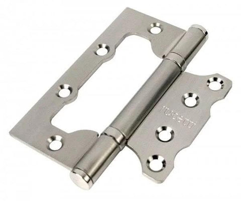 Satin nickel square door hinge for Two Door Double Swing French Interior Doors With Frosted Glass, Matte Black Finish, MDF Frame