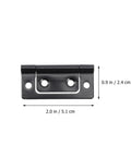 Rotating Concealed Hinges For Cabinets And Doors 12 Pack Hidden Door Hardware, black steel hinge, size 51mm x 24mm, front view
