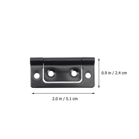 Rotating Concealed Hinges For Cabinets And Doors 12 Pack Hidden Door Hardware, black steel hinge, size 51mm x 24mm, front view