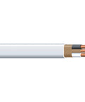 Simpull NM B Solid Indoor Fourteen Two With Ground Copper Cable One Hundred Foot Coil cross-section showing copper wires