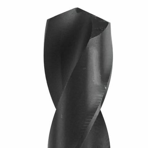 Tip of Half Inch By Twelve Inch Extra Length Aircraft Black Oxide Drill Bit With Speed Helix For Three Times Faster Drilling