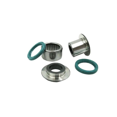 Beef Up Your Rear Shock With This Maintenance Kit Including Needle Roller Bearing And Oil Seals For KX250F, KX450F And KLX450, Restore Smooth Ride And Tight Handling On Your Dirt Bike. Needle roller bearing and oil seals kit, metal and rubber.