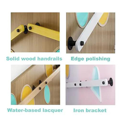 Built Tough Pine Wood Stair Handrail Featuring Non Slip Grip No Sweat Wall Mount Rail Kit Secure Support For Folks And Little Ones Top Shelf Home Perk detailed view of solid wood handrails and iron bracket components