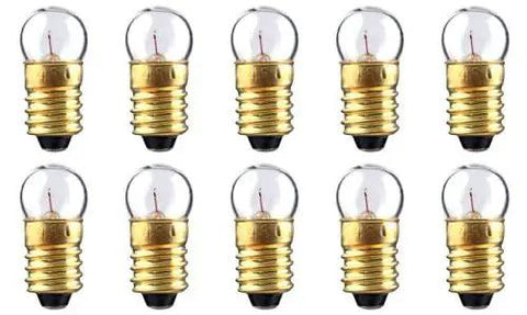 Top Shelf 245 Miniature Light Bulbs With G3.5 And E10 Screw Base Rated At 2.46 Volts 1.23 Watts Sold As A 10 Pack showing compact design