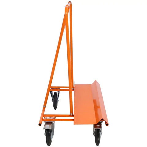 Heavy Duty Drywall Panel Dolly With 8 Inch Wheels And Locking Casters 1800 Lbs Capacity Steel Folding Sheetrock Cart, side view