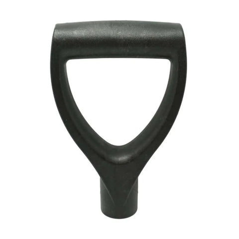 D Shaped Plastic Grip Spade Handle Replacement For Garden Shovels And Forks, black handle visible close-up