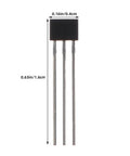 40 Piece Hall Effect Sensor Kit For Pro Grade Magnetic Detection In Industrial Lab Research And Electric Vehicle Motor Repair Easy To Use Durable Linear Hall Sensors For Accurate Sensing, 3-pin sensor close-up with 0.16in width and 0.63in height
