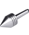 Side view of 2MT heavy-duty live tailstock center with tapered steel point and cylindrical shank