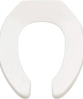 Elongated Plastic Toilet Seat With Stainless Steel Hinge For Commercial Use, Open Front, Seat Only, Easy Installation