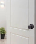 Tulip Brass Dummy Door Knob In Matte Black Finish For Linen Closet And French Doors Classic Decorative Inactive Knob With Mounting Hardware
