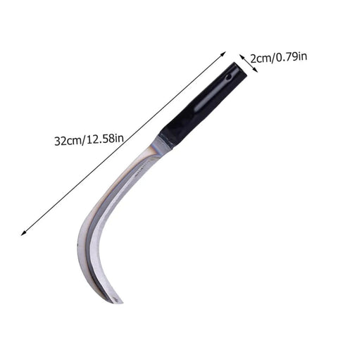 Two Piece Multi Function Mowing Tool Rustproof Scythe For Weeding Harvesting Gardening With Comfortable Grip, 32cm length, 2cm width