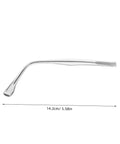 Single clear glasses temple arm with measurements for Sunglasses Repair Kit Quick Fix For Eyeglass Temples And Replacement Arms Spare Glasses Legs Durable DIY Repair Tools For A Secure Fit And Sleek Look shown.