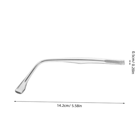 Single clear glasses temple arm with measurements for Sunglasses Repair Kit Quick Fix For Eyeglass Temples And Replacement Arms Spare Glasses Legs Durable DIY Repair Tools For A Secure Fit And Sleek Look shown.