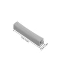 Gray latch from 4 Pack Invisible Push Latch Kit For Wardrobe And Cabinet Doors, handle-free push to open, shown with dimensions.