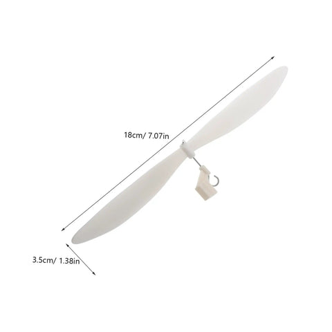 5 Piece RC Airplane Propeller Blades Rad High Performance Rubber Band Powered Gear for Model Planes Easy Install for Aircraft Gliders and Remote Control Planes Compatible with Various RC Aircraft showing 18cm length and 3.5cm width.