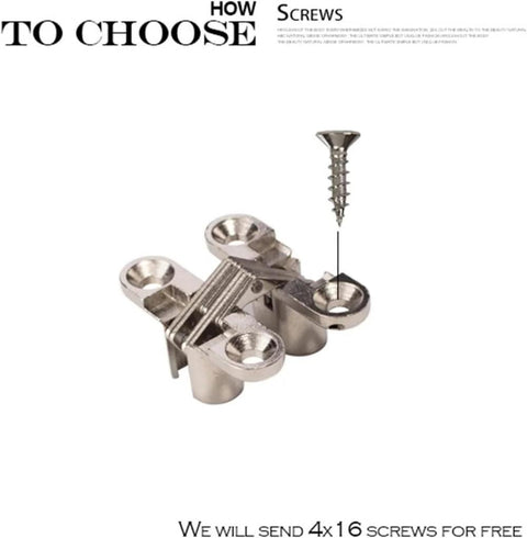 Invisible 180 Degree Alloy Hinge For Doors And Cabinets Concealed Folding Door Cross Hinge Hidden Gate And Furniture Hardware Durable 10kg Load Capacity Ideal For Hotels Clubs And Home DIY Projects with screw displayed.