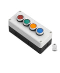 Pro Grade Industrial Push Button Station With Control Box 22mm Momentary Reset Switch Self Resetting 1No 1Nc Start Stop Controller IP65 ABS Panel 10A 440V For Electrical Gear, 4-button ABS control box