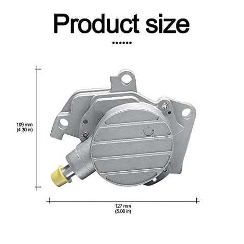 AULINK brake vacuum pump, metal body, front view; 127 mm wide by 109 mm high for VW 1.9L TDI