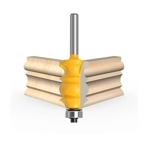 6mm Router Bits Set With Carbide Molding Trimming Cutter Wood Milling Tool Featuring 1/4 Inch Shank Round Over design on wood.