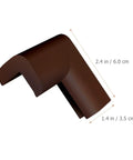 Heavy Duty NBR Corner Guards Set Thickened Protective Corner Protectors showing 2.4 in by 1.4 in dimensions, brown finish.